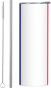 20ozFrench flag stainless steel straw lid cup, double-layer stainless steel, can be drunk directly or with a straw