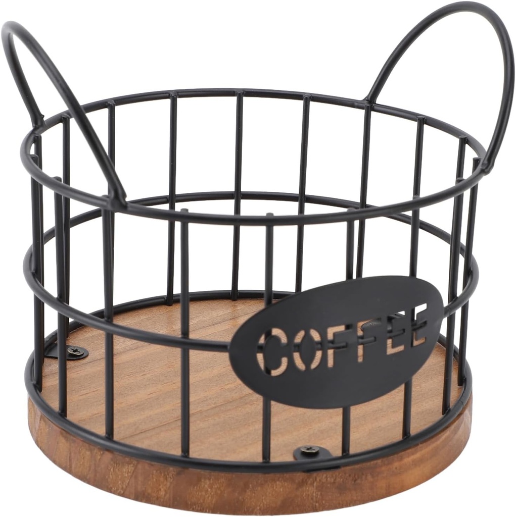 Coffee Pod Holder, Round Iron Wire Storage Basket, Large Capacity Coffee Capsule Holder For Espresso Pods And Capsules, Fruit Snack Storage