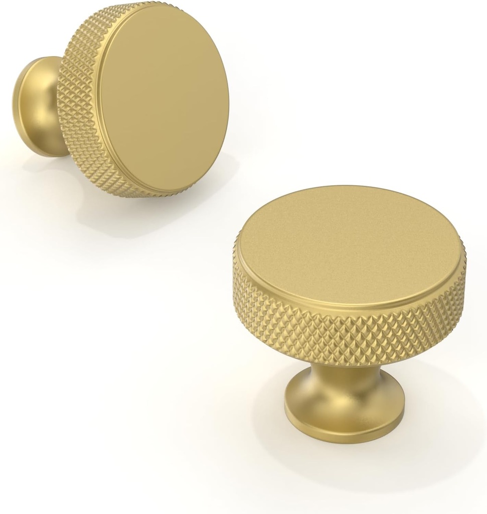 10 Pack Brushed Gold Knurled Kitchen Cabinet Knobs Cabinet Pulls Drawer Knobs Cabinet Hardware Zinc Knobs for Drawers