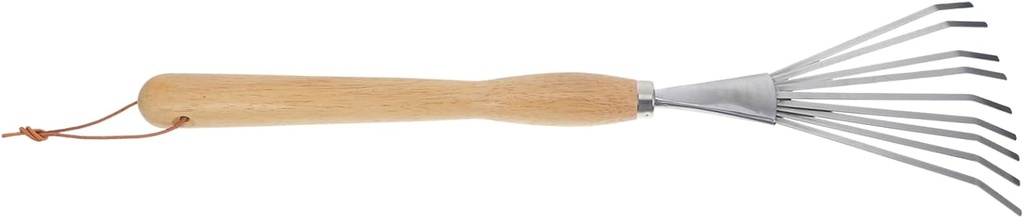 Hand Rake Gardening Tool with Ergonomic Handle Design for Soil Spreading and Root Digging for Gardens and Flowerbeds