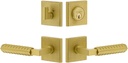 Viaggio QADMHMCON-REB_Combo_234_RH Motivo Right Handed Solid Brass Single Cylinder Keyed Entry Door Lever Set and Deadbolt Combo Pack - 2-3/4" Backset - Satin Brass