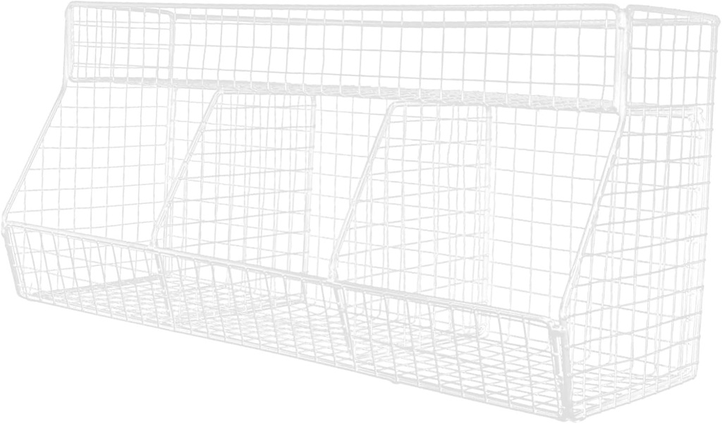 Alipis Onion Holder Wall Mount Kitchen Shelves Wire Fruit Baskets Storage Basket for Kitchen White