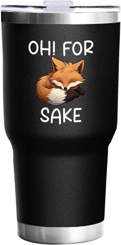 Oh! For Fox Sake Tumbler Coffee Tumbler 30 oz Tumbler with Lid and Straw Insulated Tumblers Stainless Steel Tumblers, 20oz, black8