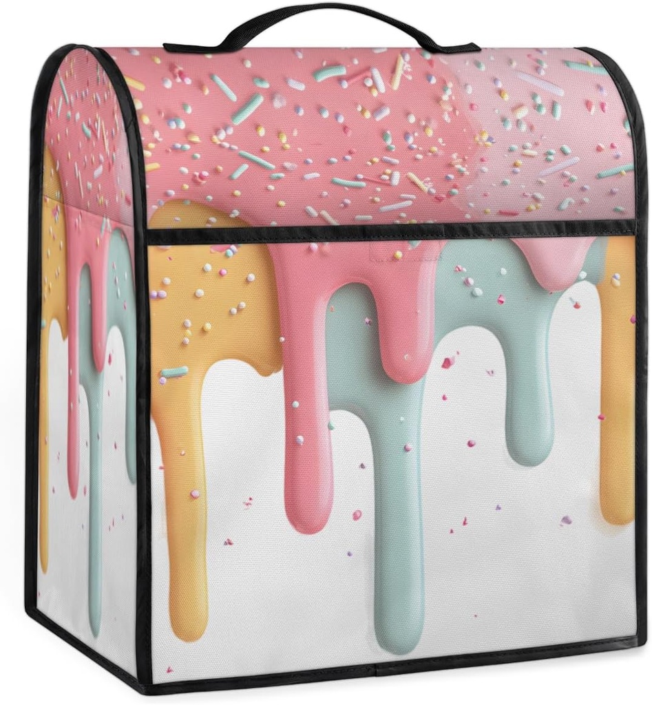 Kitchen Aid Mixer Cover, Dust Covers for Stand Mixer Coffee Maker, Kitchen Mixers Accessories Blender Covers with Top Handle and Zipper Pocket for Extra Appliances 6-8 Quarts (Ice Cream)