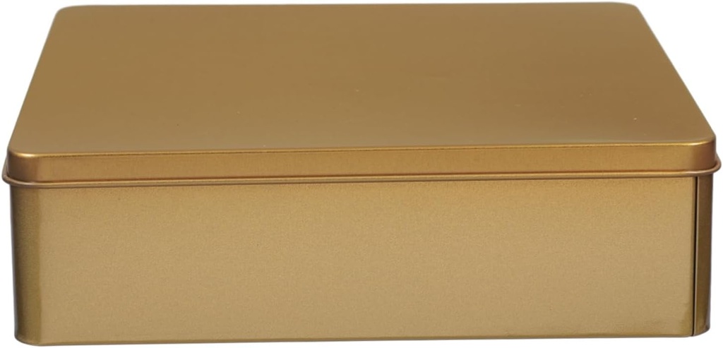 Square Biscuit Tin Box Gold Cookie Storage Container Multipurpose Party Favor Box for Candy Tea Jewelry Gift Packaging Suitable for Weddings Birthdays Holidays