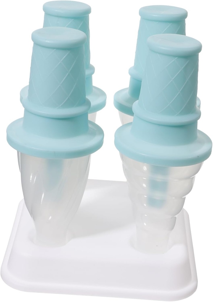 DIY Ice Cream Mold Popsicle Maker with Premium PP Material Reusable Ice Lolly Moulds for Home and Office Easy Clean in Mint Green and Fruit Treats
