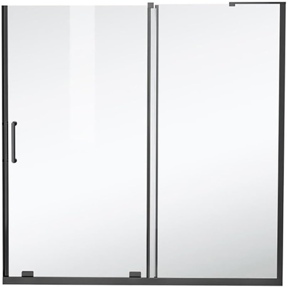 Elegant Kitchen and Bath TD444-6060MBK Frameless tub Door 60 x 60 Matte Black