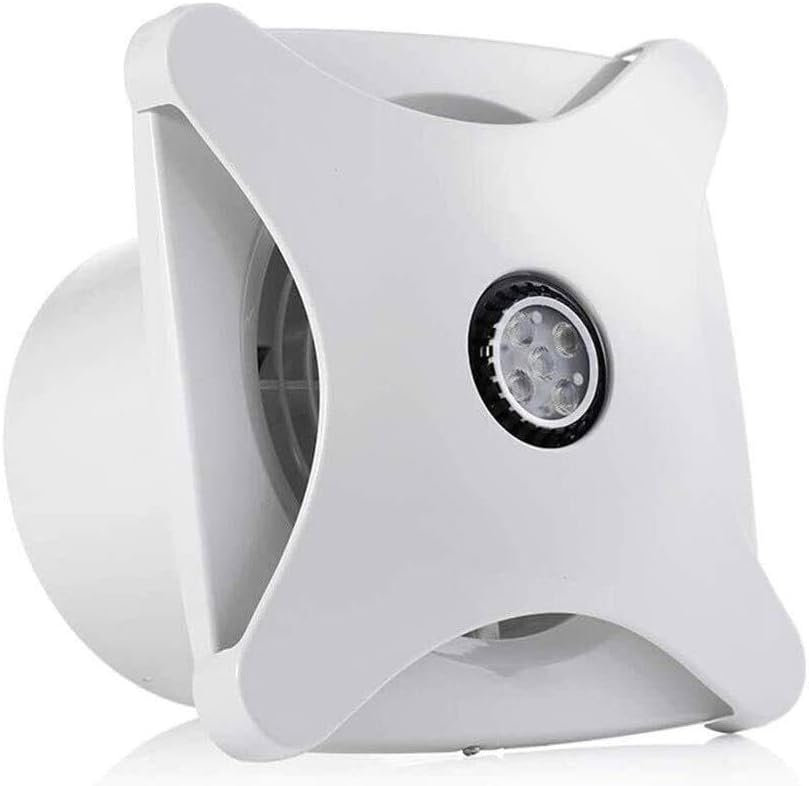 6 Inch Wall Mounted Exhaust Fan with LED Light, Quiet Bathroom Ceiling & Kitchen Ventilation Fan, 28W, IP44