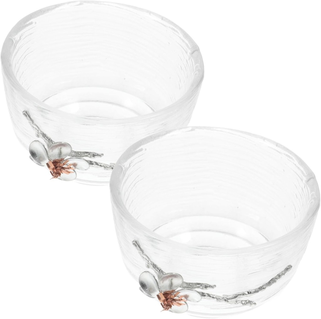 Zerodeko 2pcs Japanese-style Plum Flower Heat-resistant Drinking Cup Elegant Glass Tea Cups for Tea Lovers Design with Beautiful Grain and Modern Appeal