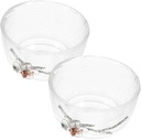Zerodeko 2pcs Japanese-style Plum Flower Heat-resistant Drinking Cup Elegant Glass Tea Cups for Tea Lovers Design with Beautiful Grain and Modern Appeal