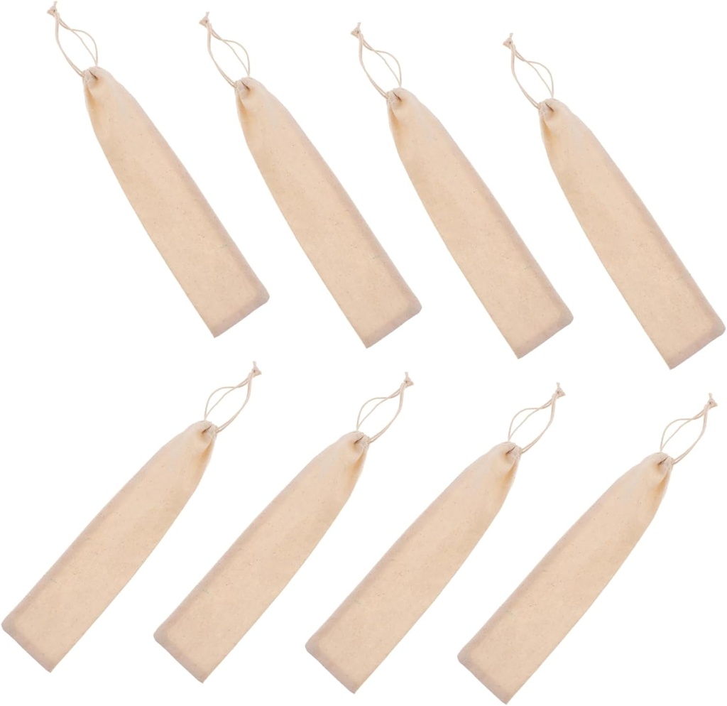 PRETYZOOM 10-Pack Drawstring Utensil Holder Bags Portable Cotton Cutlery Storage Pouches for Chopsticks Spoons Straws for Parties and Travel