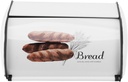 Roll Top Bread Box for Kitchen Countertop, Flip Lid Metal Bread Storage Box for Cookies, Bagels, Muffins