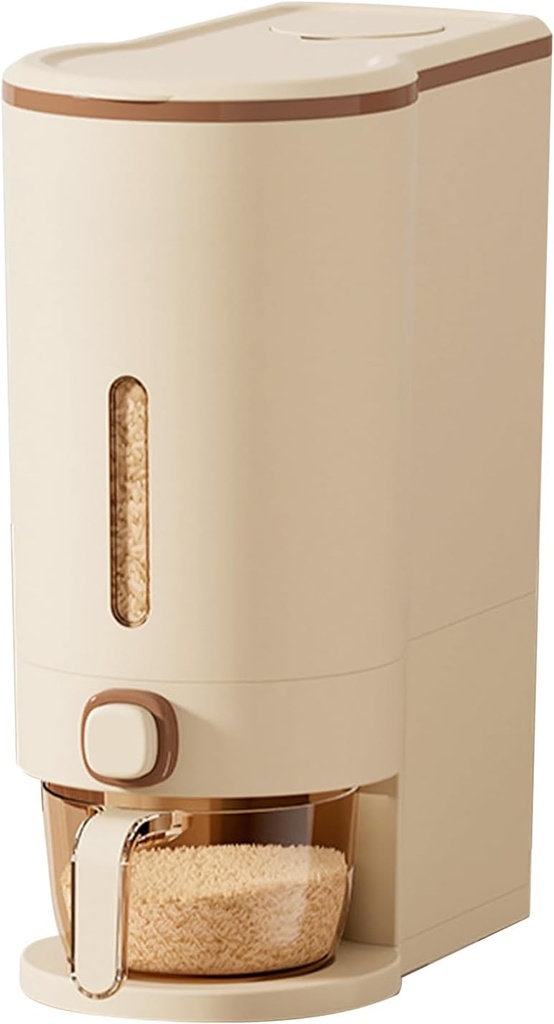 22 Lbs Rice Dispenser, Large Cereal Dry Food Storage Containers with Measuring Cup, Large Grain Container Storage, m oisture Proof Household Cereal Dispenser Bucket for Kitchen