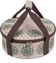 Round Insulated Pie Carrier - Round Portable Potluck Casserole Cheesecake Hot or Cold Dish Food Container with Handle for Picnics, Parties, Cookouts,Church Mission and Outdoor Events - Brown
