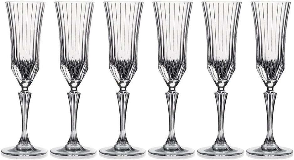 RCR Crystal Adagio Collection Champagne Flutes Glass Set