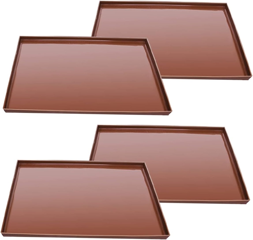 Mikinona 4pcs Silicone Baking Tray Nonstick Food Dehydrator Liner Mats Silicone Drying Mats for Oven Dehydrator Practical Kitchen Accessory