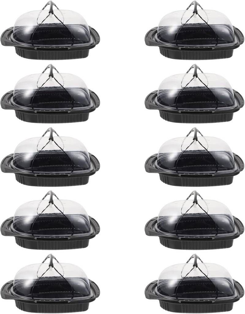 FRCOLOR 10Pcs Meal Prep Boxes Rectangular Turkey Boxes with Lid Take Out Food Containers Meal Storage Containers Meal Prep Food Container for Restaurant, Cafe, Catering and Home