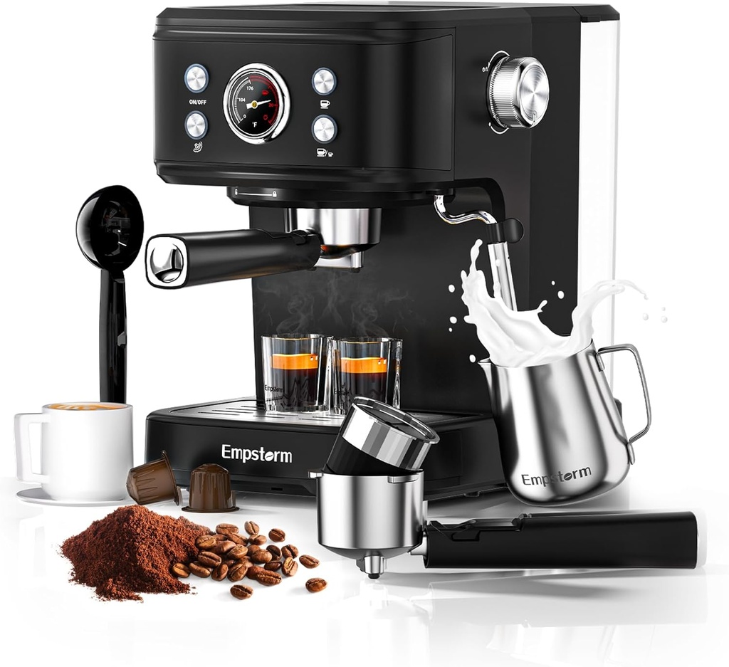 Espresso Machine 20 Bar with Steam Milk Frother, Espresso maker Compatible for NS Original Capsules 2 IN 1 expresso maker, Professional Cappuccino Expresso Machine for Home and Office