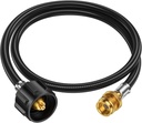 4 Feet Propane Hose Adapter 1lb to 20lb，Propane Adapter 20lb to 1lb Converter, Propane Tank Adapter Hose 20 lb to 1 lb for Buddy Heater/Weber Q Grill/Coleman Stove/Blackstone Griddle