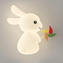 Cute Rabbit Wall Sconce LED Wall Light Children's Room Wall Lamp White Bunny Sconces Wall Lighting Indoor, Kawaii Wall Mount Lights for Kids Bedroom Nursery Kindergarten