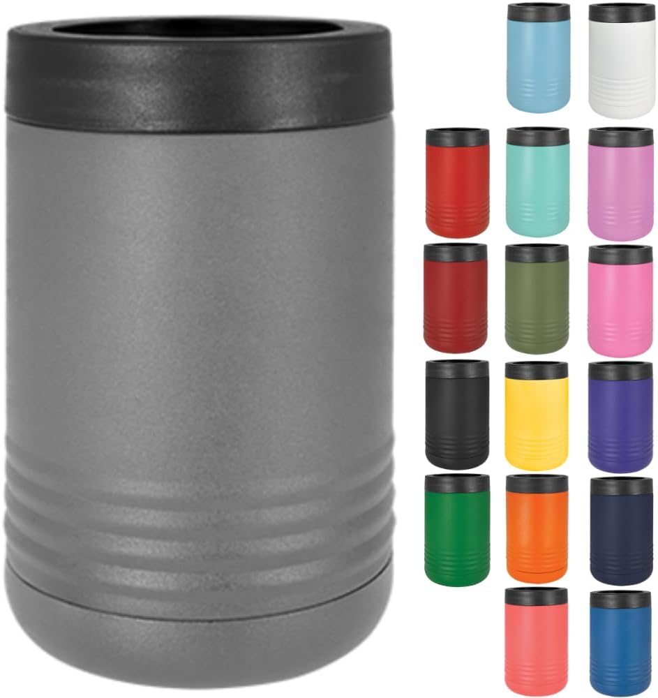 Dark Gray Polar Camel 12 oz & 16 oz Vacuum Insulated Universal Can Cooler – Stainless Steel Beer and Soda Holder, Vacuum Sealed Drink Cooler, 18+ Colors Available, Perfect for Gifts, Camping, BBQs
