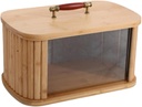 Wood Bread Box Kitchen Counter Organizer, Keeper Bread Storage Container, Food Storage Container for Bakery, Coffee Shop , wood 34.5cm