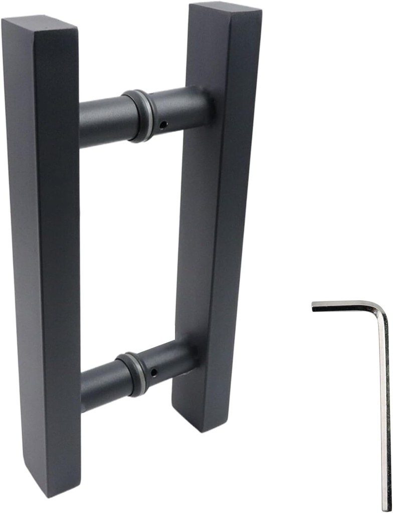 T Tulead 7-Inch Push Pull Door Handle Stainless Steel Double Sided Door Handles Glass Door Wooden Door Handle Pulls Grey