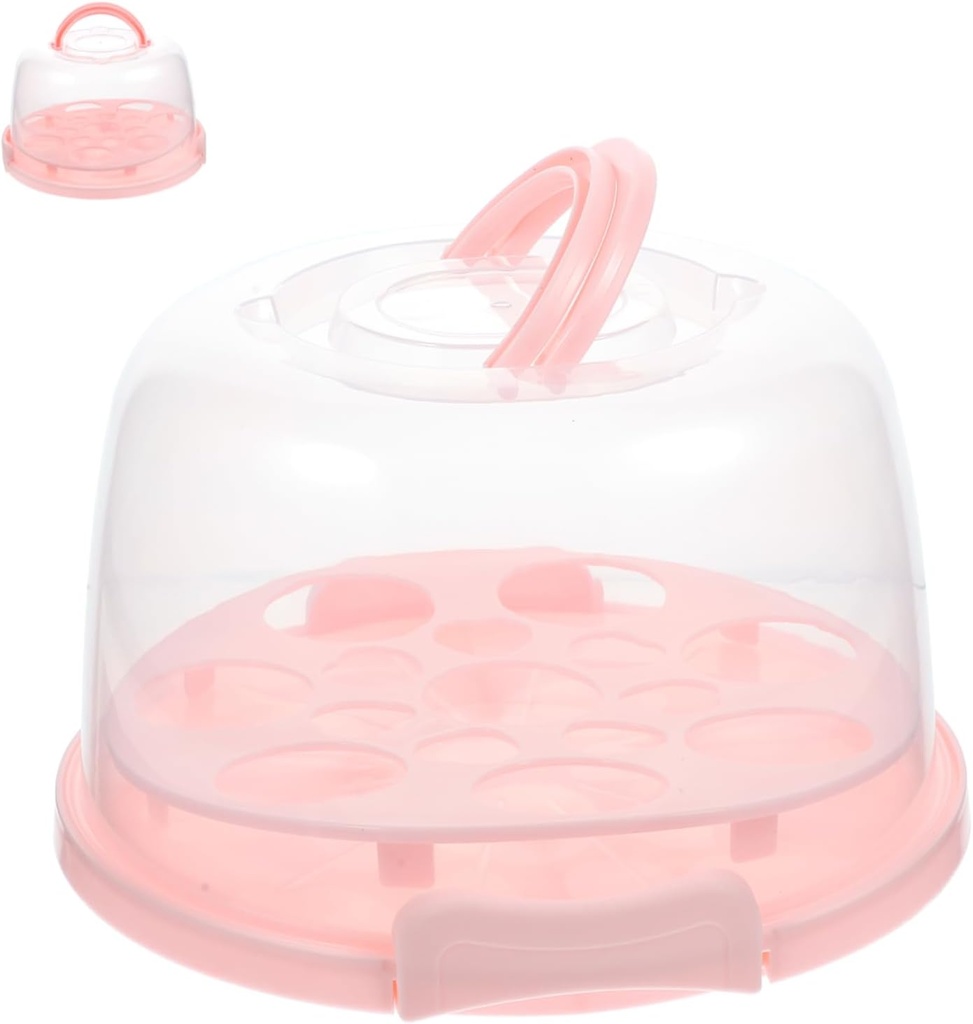 GLEAVI 1 Set Clear Cake Carrier with Lid Portable Dessert Transport Container for Cupcakes Pies and Muffins for Bakery Storage and Worry Shipping