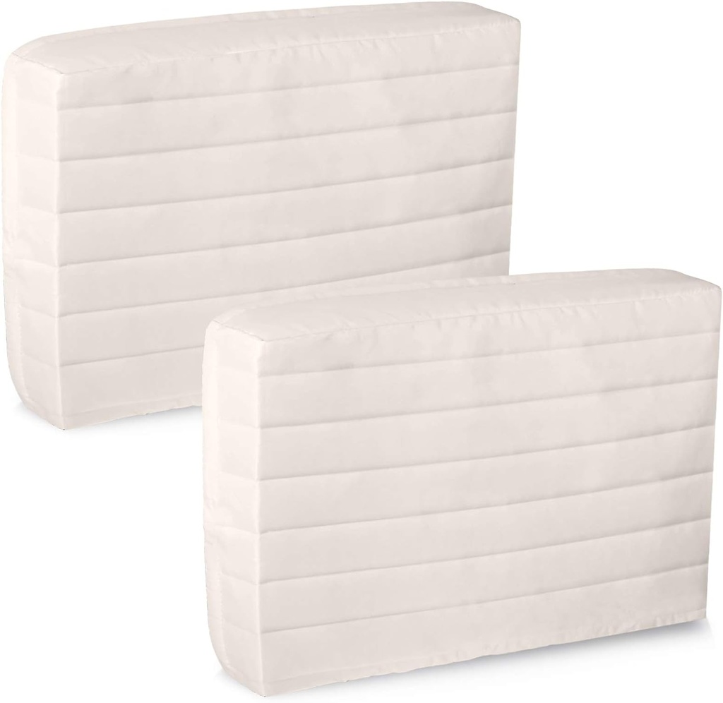 Tatuo 2 Pcs Indoor Air Conditioner Cover for Window Units Double Insulated AC Unit Covers for Inside with Drawstring White(21 x 14 x 3 Inch)