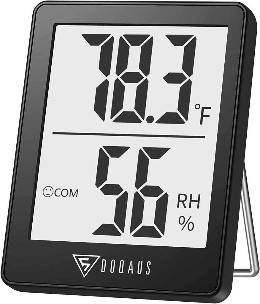 DOQAUS Digital Hygrometer Indoor Thermometer Humidity Meter Room Thermometer with 5s Fast Refresh Accurate Temperature Humidity Monitor for Home, Bedroom, Baby Room, Office, Greenhouse, Cellar (Black)
