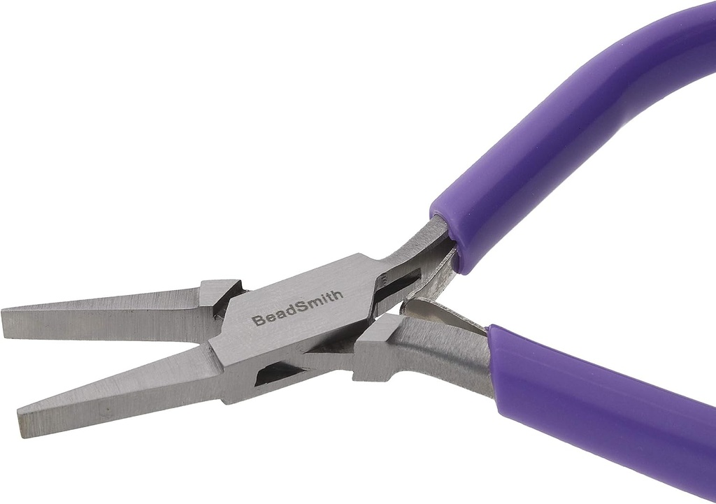 The Beadsmith Flat Nose Pliers – 4.5 inches (114mm) – Purple Vinyl Grip Handle with Double Leaf Springs – Jewelry Making Tool for Creating Bracelets, Earrings and Necklaces