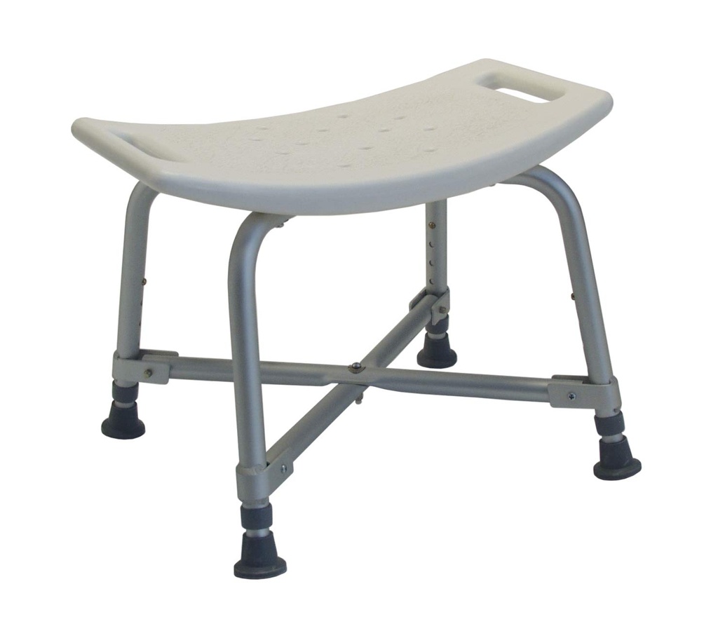 Lumex Bariatric Bath Seat without Backrest - Shower Chair For Bathtub, Toilet Stool Support, Platinum Grey, 600 lbs Capacity, Pack of 2, 7932A