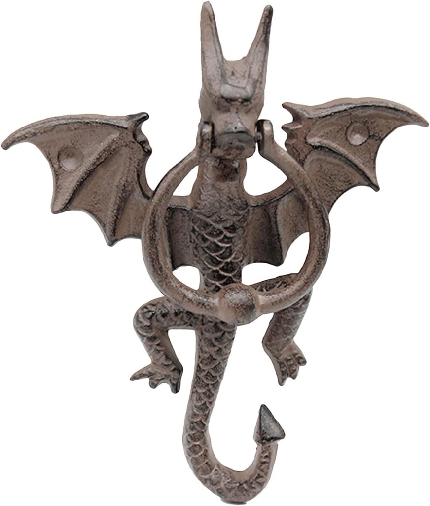 Door Knocker Cast Iron Door Knocker Vintage Ferocious Bat Door Knock for Front Door Door Ring Knocker Classic Design Door Handle Unique