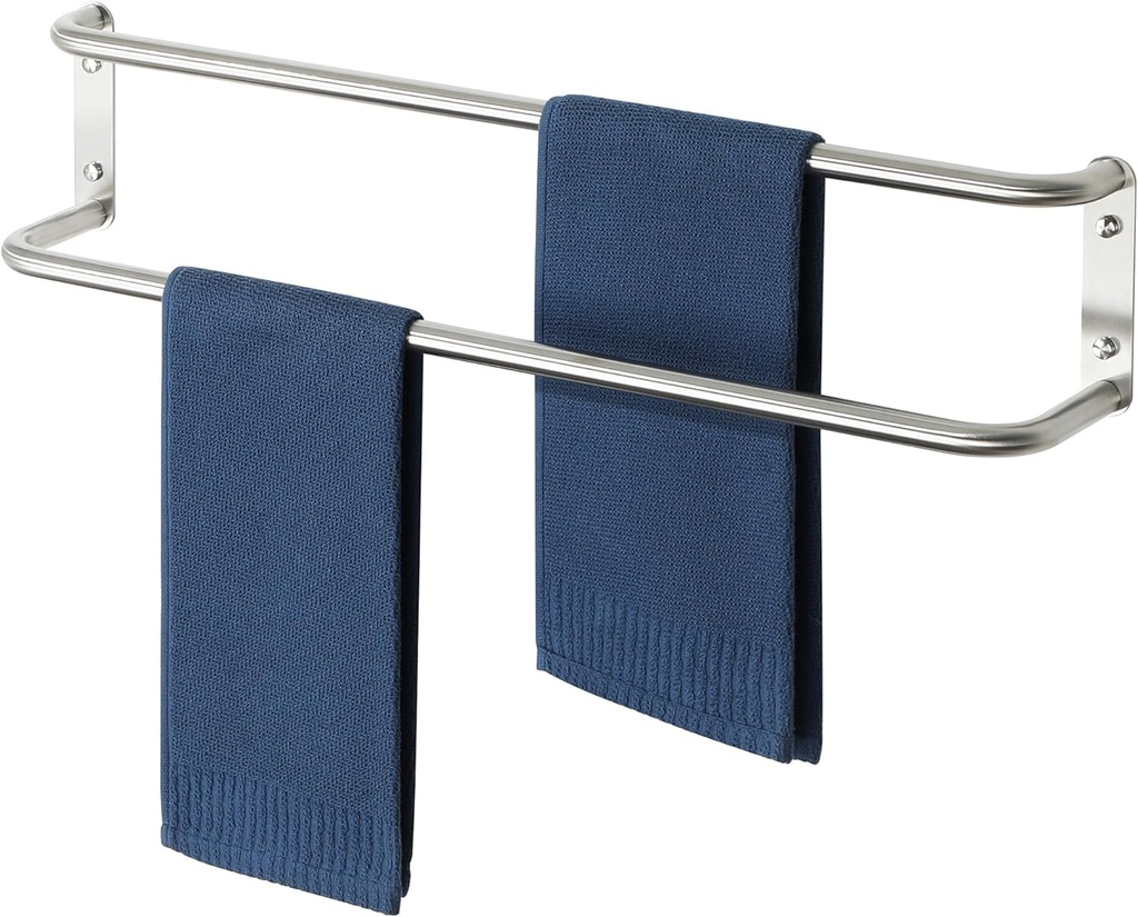 Alise Double Towel Bars for Bathroom Lavatory,28 Inch Towel Holder Towel Racks for Bathroom Wall Mount SUS304 Stainless Steel Bath Towel Hanger,Brushed Nickel