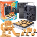 Train Set Waffle Maker – Build Track & Cargo Car Shaped Mini Waffles – Electric Non-Stick Plates, Dishwasher-Safe Removable Inserts for Kids Xmas Breakfast, Pancakes, Snacks, Family Fun Gift & Play!