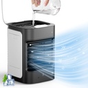 Portable Mini Air Conditioner,BIESQYA 3-in-1 Personal Small Ac Unit Cooler, 3 Speed USB Powered Desk Fan Swamp Evaporative Windowless Humidifier for Room Office Camping Car Black