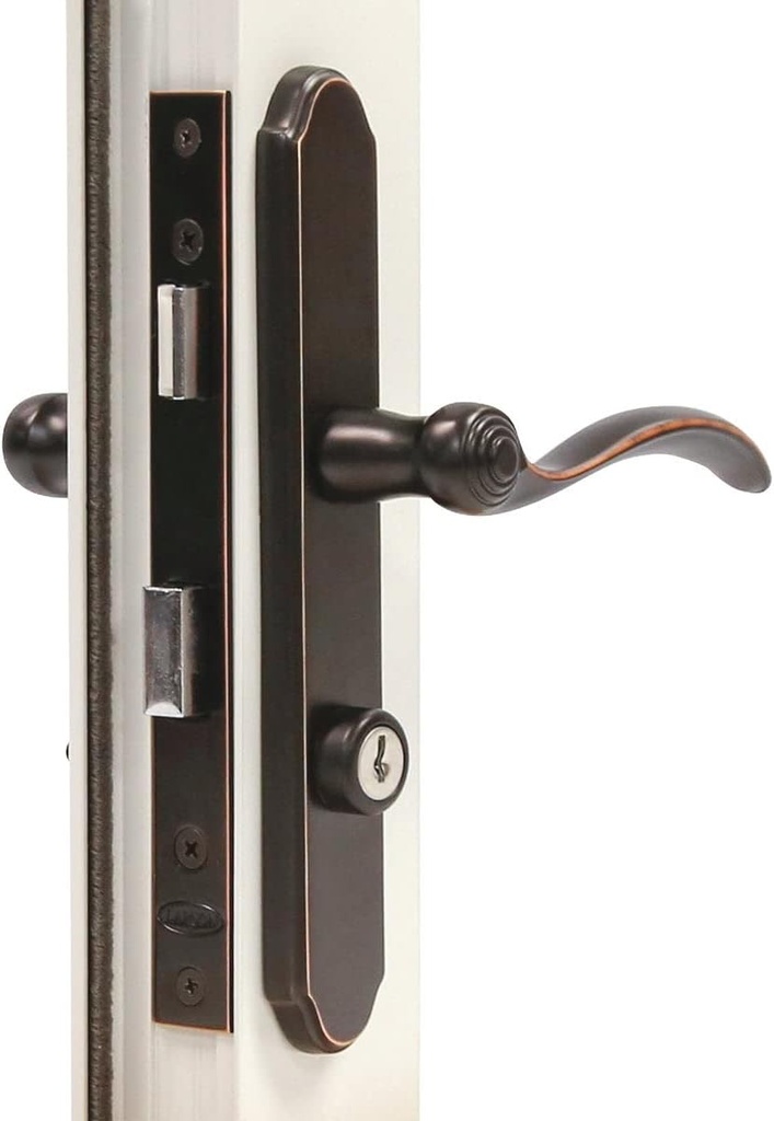 Larson Certified Storm Door Revere Mortise Aged Bronze Handle Set, Storm Door Handle Replacement with Keyed Deadbolt