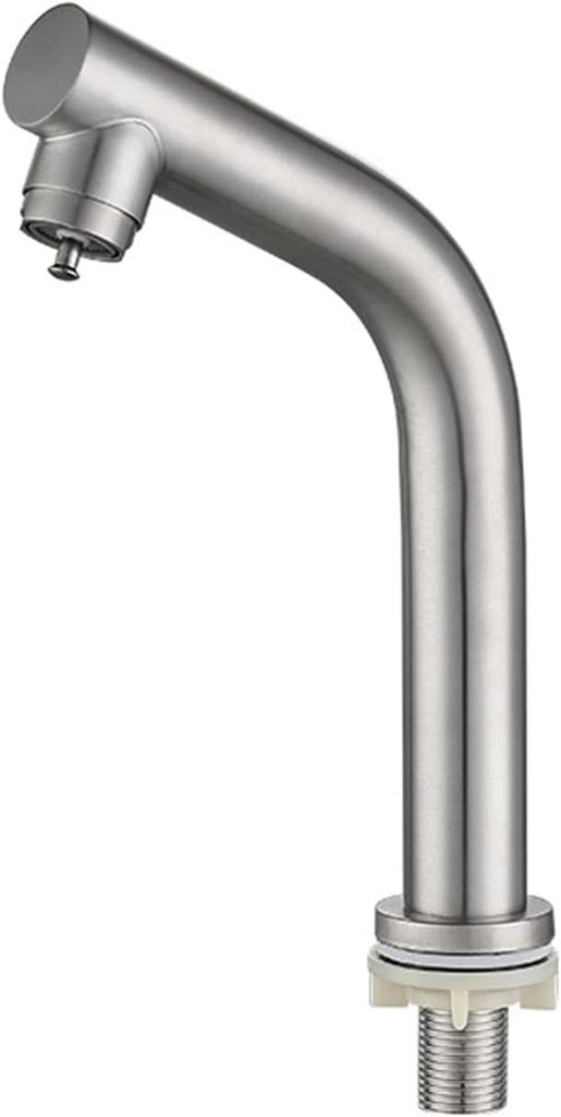 Bathroom Sink Chrome Bathroom 304 Stainless Steel Cold Water Kitchen Sink Single Handle Single Hole Lavatory Basin Faucet