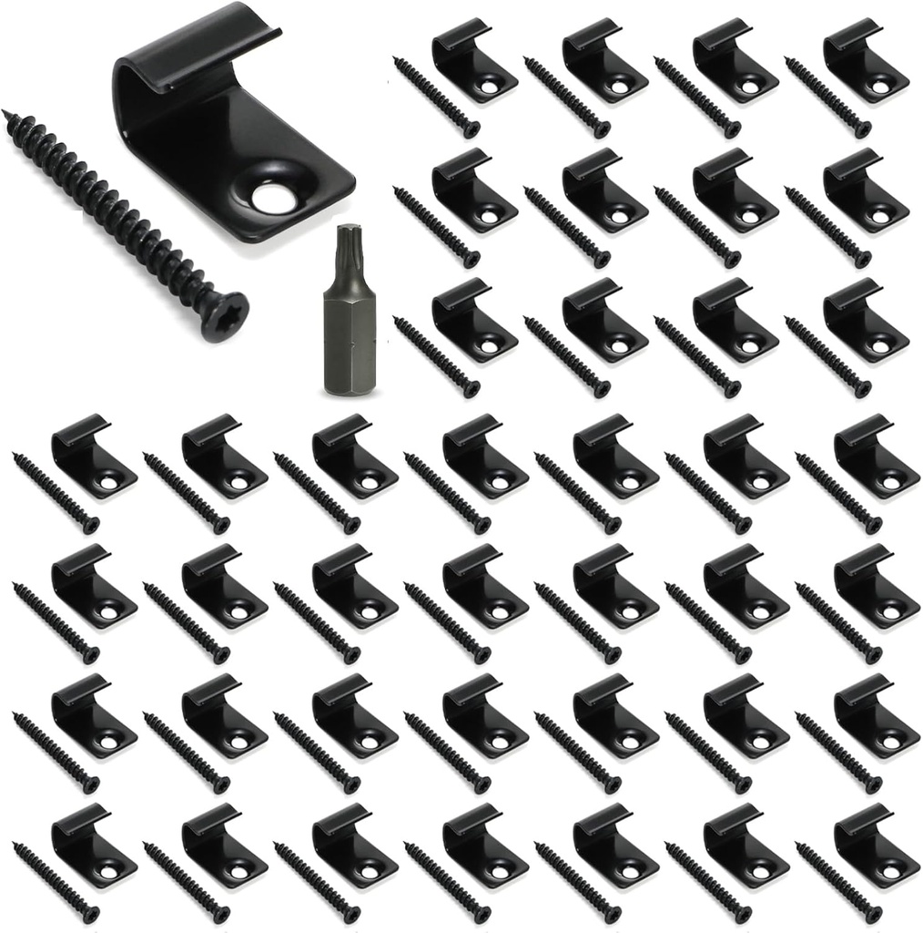 Yarlung 40 Pack Start Clips, Universal Hidden Deck Fasteners for Composite Decking Boards, Stainless Steel Deck Clips with Screws