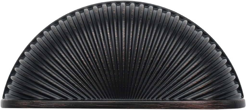 Alzassbg 10 Pack Oil Rubbed Bronze Cabinet Cup Pulls, 3 Inch(76mm) Hole Centers Cabinet Handles Hardware Shell Bin Cup Drawer Pulls Handles AL3033ORB