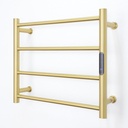 Towel Warmers for Bathroom, Wall Mounted Hot Towel Racks, Heated Towel Drying Rack with Timer & Temperature Multi-Level Adjustable (4 Bars Brushed Gold, Hardwired)