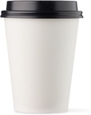 [1000 SET]HARVEST PACK 12 oz White Single Wall Disposable Paper Cups with Black Lids, Hot Drinks Water Coffee Tea Cocoa Cafe Cappuccino Espresso Latte Chocolate