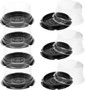 50pcs Clear Plastic Cake Carrier with Lids Cake Packaging Box for Desserts for Parties Bakeries and Home Use Securely Protects Slices and Pastries