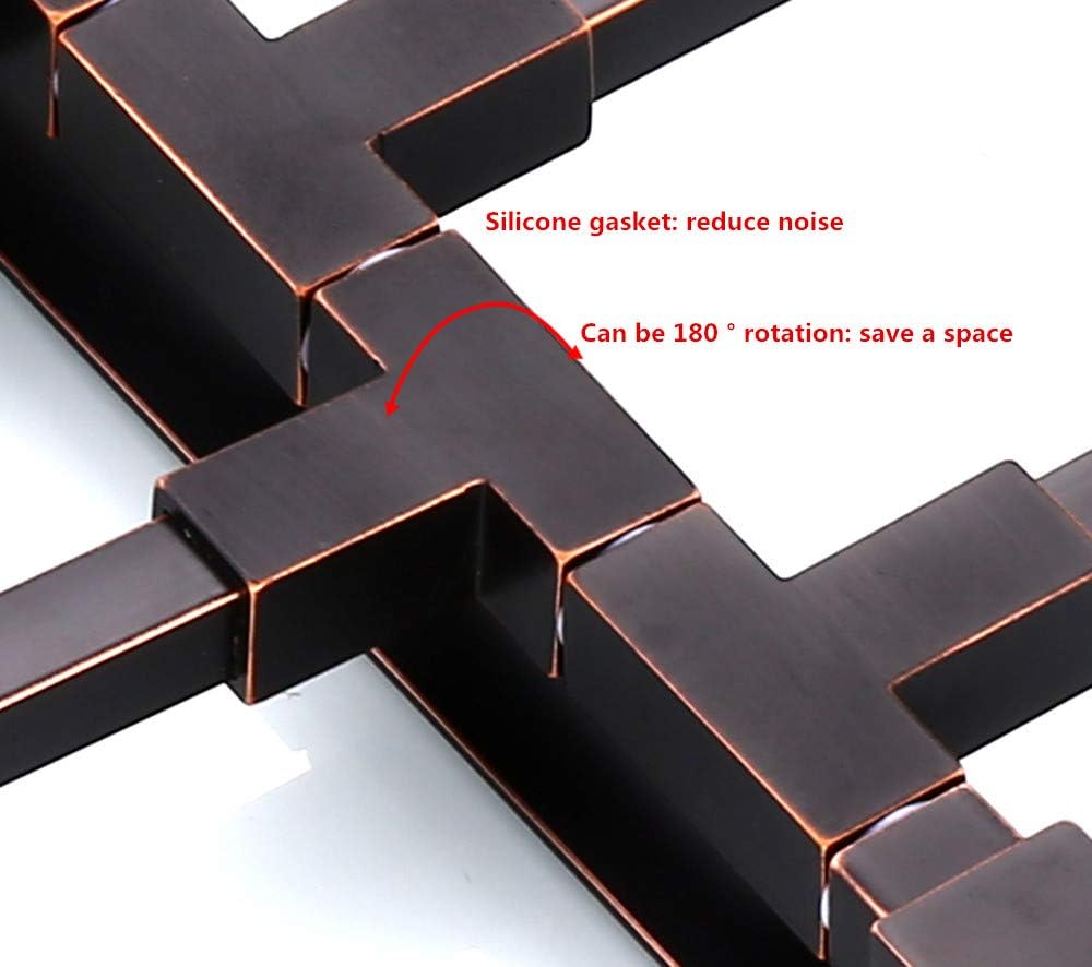 ELLO&ALLO Oil Rubbed Bronze Swing Out Towel Rack for Bathroom Holder Wall Mounted Towel Bars with Hook 3-Arm