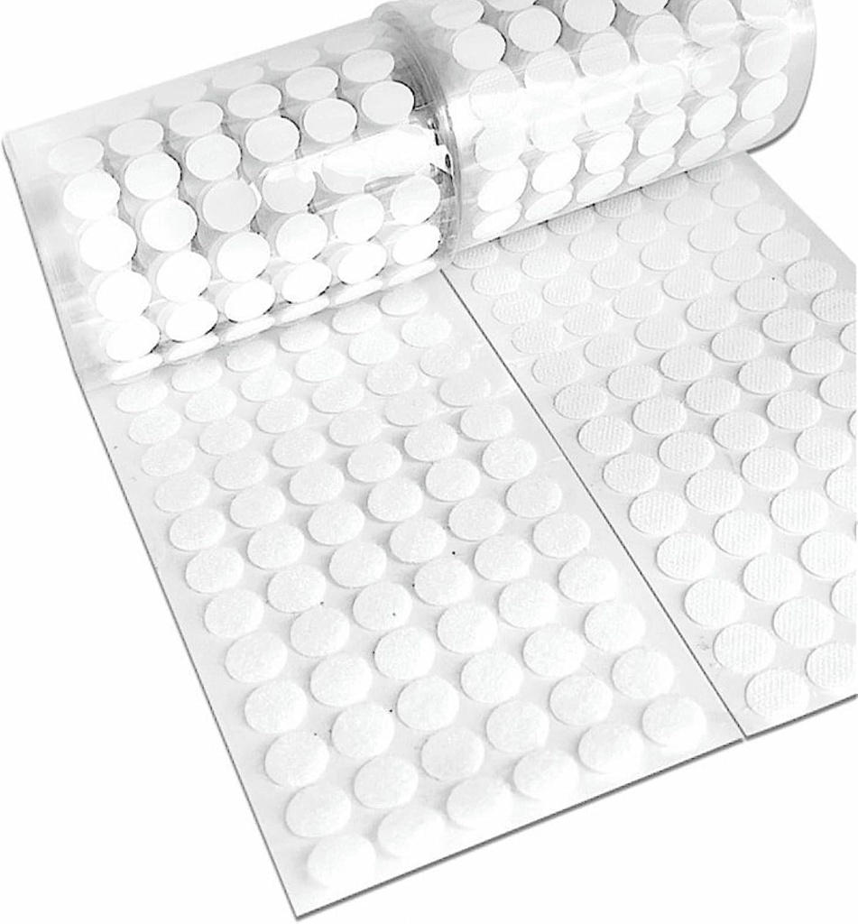 1000 Pcs(500 Pairs) 0.59inch Diameter Strong Sticky Round Nylon Dots, Hook and Loop Circle Dots with Adhesive, for Arts and Crafts Classroom, Office, Home