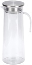 1.2L Glass Water Fridge Pitcher with Lid,Acrylic Transparent Water Bottle,Cold Water Pitcher Jug For Lemonade Iced Tea Milk Cocktails Beverages Bar Home Use(stainless steel lid)