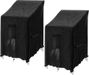GARPROVM Patio Chair Cover 2 Pack, Outdoor Stack Chairs Covers Waterproof Garden Chair Covers, 420D Oxford Fabric Furniture Covers for Lounge Chairs Armchairs, 25.2" W x 33.46" D x 47.24" H