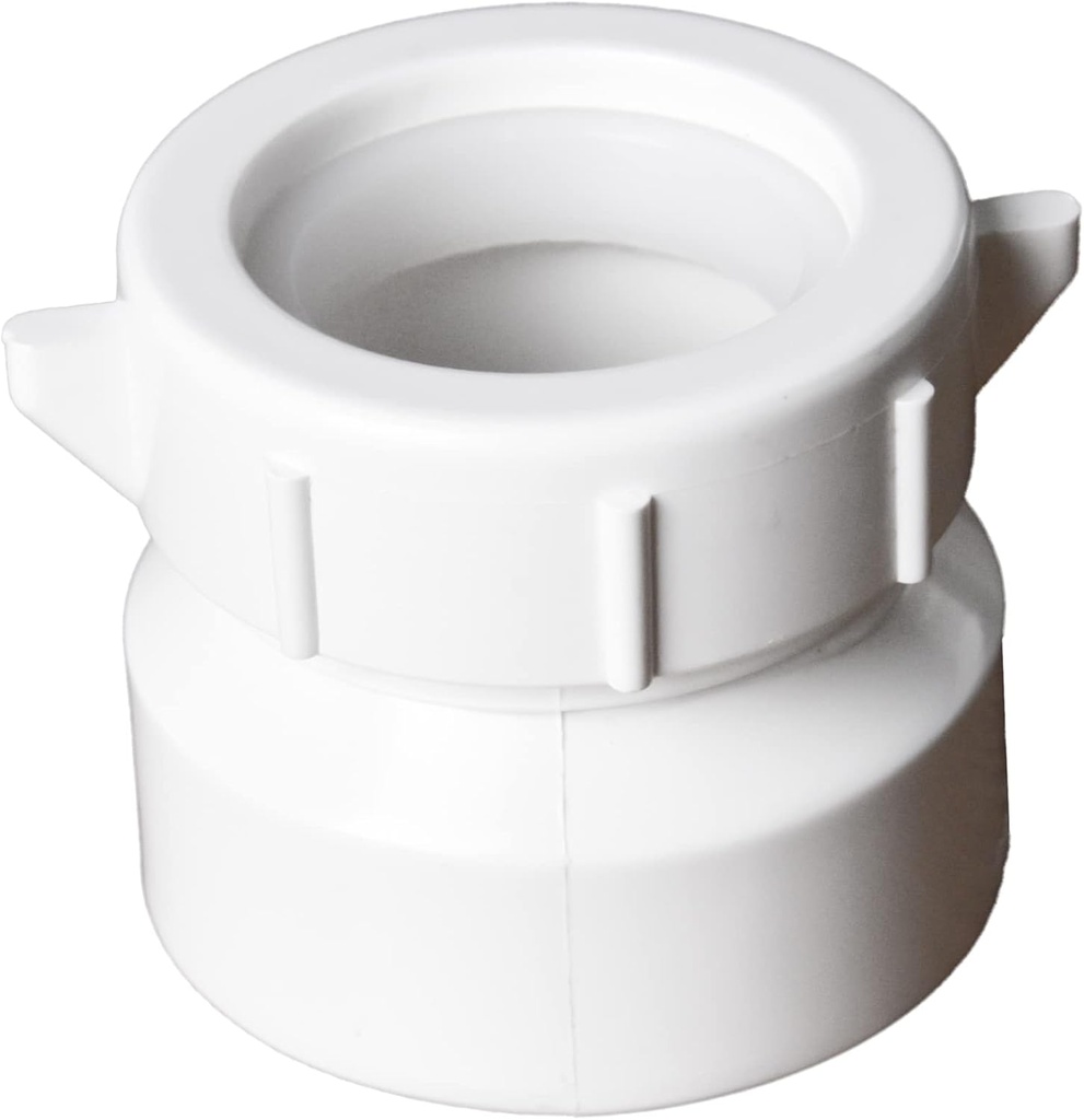 1-1/2 Inch PVC Trap Adapter for DWV Fittings Drain Pipe Bathroom Sink Coupling for PIPE Connector White 1-1/2"