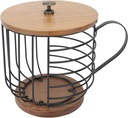 Coffee Pod Holder, Large Coffee Filter Holder With Lid, Coffee Pod Organizer, Coffee K Cup Holder, K Pod Storage Organizer, Metal Espresso Pod Keeper Storage for Home Cafe Hotel(black)