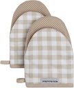KitchenAid Gingham Mini Oven Mitt 2-Pack Set, Milkshake Tan, 5.5"x8"